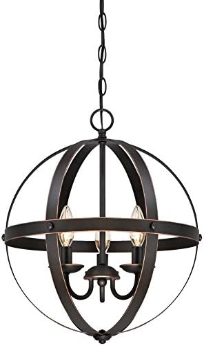 Westinghouse Lighting 6341800 Stella Mira Three-Light Pendant, Oil Rubbed Bronze Finish with Highlights