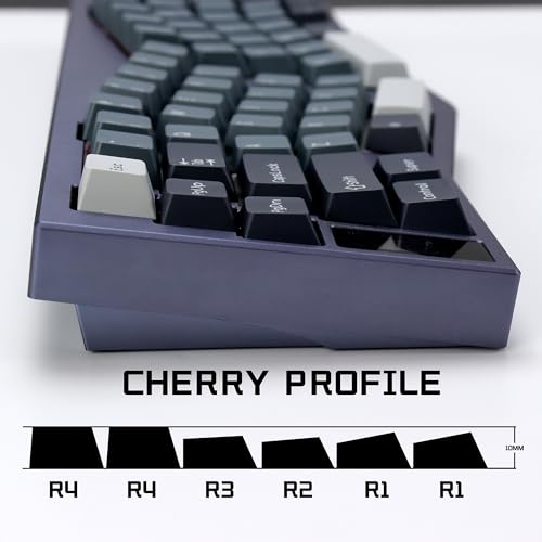 KBDiy Apollo PBT Double Shot Keycap Set,176 Keys Grey Custom Key Cap Keycaps 60 Percent Cherry Profile Keycaps for 61/64/68/84/87/100/104/108 Mechanical Keyboard by KBDiy - Image 3
