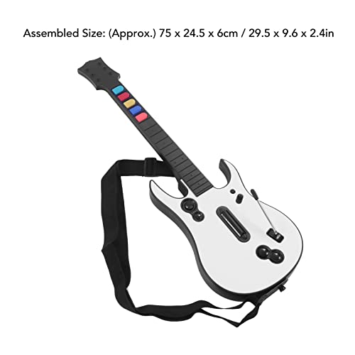 Diydeg Guitar Hero, 2.4G Quick Response Elongated Strumming Bar Abs Plastic Metal Rust Resistant Scratch Resistant Guitar Hero Controller Battery Powered Guitar Controller For Pc For Ps3(White) #TOP6