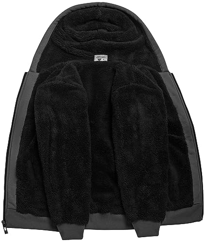 Image of SWISSWELL Unisex Boys Girls Fleece Hoodie Sherpa Lined Jacket Zip Up Hooded Sweatshirt Winter Outerwear for Kids