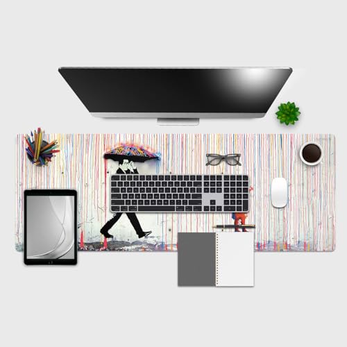 Giallobus - Alfombrillas de escritorio - Obras famosas - Vinile - 120L x 40l cm - 44 - Lluvia de colores