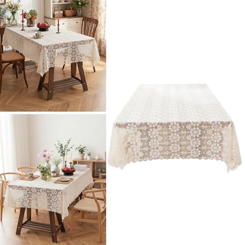 Couverture de table en dentelle florale premium en polyester résistant pour réception raffinée - 3