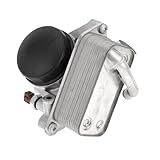 HEROFFIX 1 Pc Engine Oil Cooler for BMW Transmission Oil Cooler Trans Cooler with O-ring Seals No.11428637812 Silver Tone Aluminum Alloy