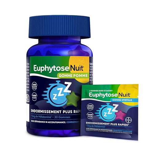 Gummies Sommeil, 1 mg de Mélatonine, Complément Alimentaire, Vitamine B6,