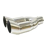 Universal Chrom Doppelt Sport Auspuffblende Auspuff Endrohr Stahl