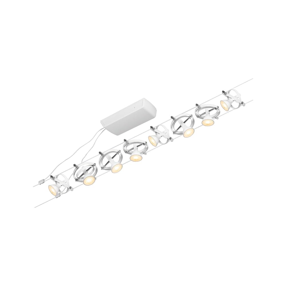 Paulmann 94492 CorDuo Sistema a fune LED Cardan DC max. 8x7 W ampliabile bianco fune metallica metallo GU5,3 senza lampadina
