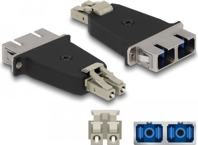 Delock LWL Hybrid Kupplung LC Duplex Stecker zu SC Duplex Buchse beige
