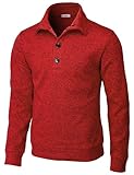 H2H Mens Casual Knit Sweater Shirt Shawl Collar Fit Fall Pullover RED US S/Asia M (CMTTL091)