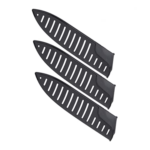 CIYODO 3piezas Protector De Cocina Plástico Negro Para Cuchillos De Funda Protectora Duradera y Deslizante Para Utensilios De Cocina