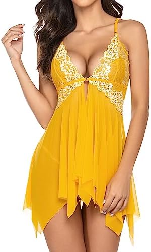 Avidlove Lingerie Women's Babydoll Lace Sleepwear Sleepwear Boudoir Jumpsuit Plus Size Langeray XS-5XL