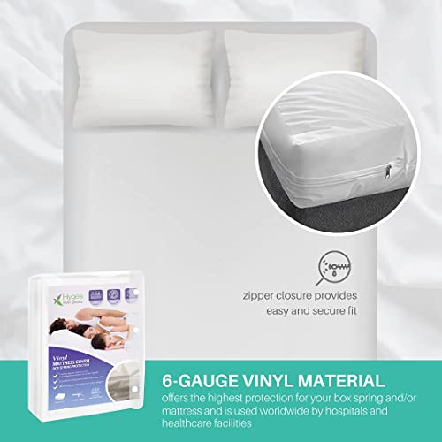 6 Gauge Vinyl Bed Bug Mattress/Box Spring Cover- Waterproof Encasement- Perfect For Bed Wetting (Calinfornia Long Twin) #TOP4