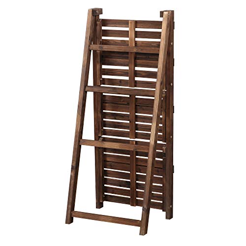 Yaheetech YT-00036736 Foldable Ladder Shelf Wooden Plant Stand Indoor Outdoor Shelves No Assembly Flower Display Multi-Functional Shelves Outdoor Storage Shelf thumb #6