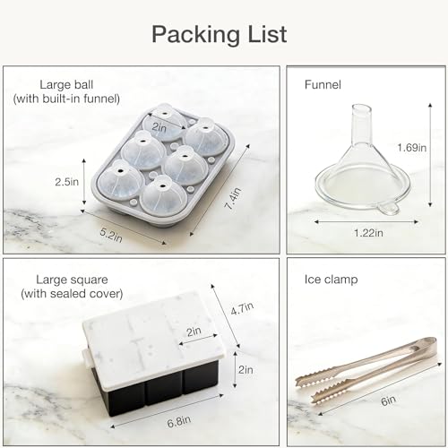 Bandejas de hielo grandes de silicona con tapa sellada y pinza, set de 2 miniatura 6