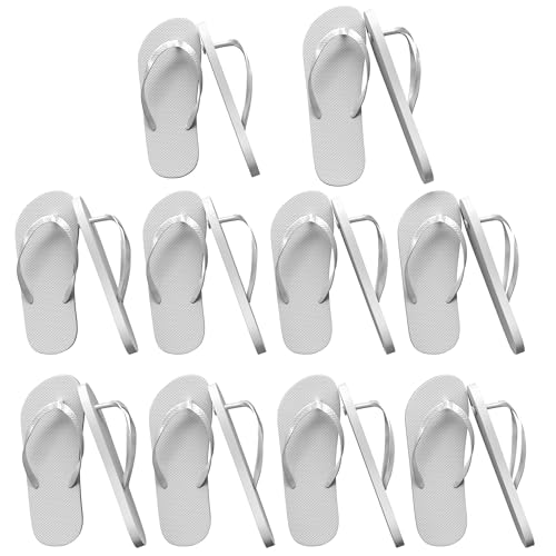 Bulk Flip Flops, Elegant Assorted Sizes Wedding Guest Sandals, Perfect for Special Occasions, White - Main Image
