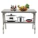 2-Layer Stainless Steel Table Metal Work Table for Kitchen Prep Utility Commercial Worktable Workstation 48 * 24 * 33.5 Inch Folding Commercial Prep Table, Heavy-Duty Stainless Steel Folding Table
