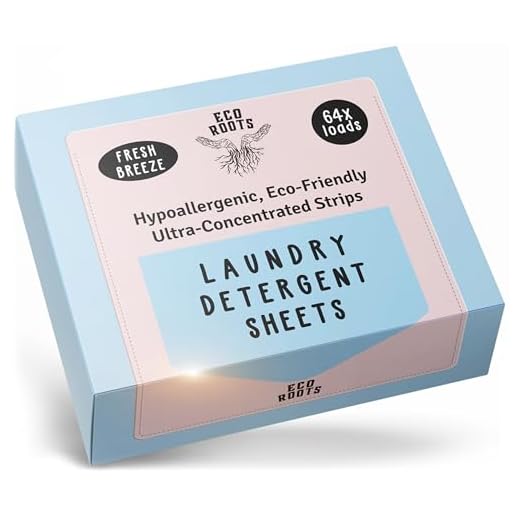 ECO ROOTS Laundry Detergent Sheets 64 loads | ECO FRIENDLY Natural Fresh Breeze Scent Washer Sheet, Liquidless Travel Size Laundry Strips Detergent, Zero Waste Sheets Plastic Free Sustainable Products