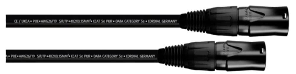Cordial 15561 RJ45 Netzwerkkabel, Patchkabel CAT 5e S/UTP 10.00 m Schwarz PUR-Mantel 1 St. (15561)
