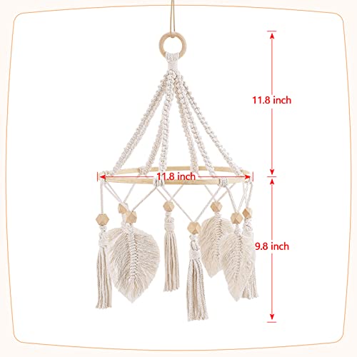 Crib Mobile,Boho Baby Mobile,Mobile For Crib,Neutral Baby Crib Mobile,Boho Nursery Decor,Handmade Tassel Mobile,Boho Crib Mobile Kids Room Nursery Decor（Wooden Bead Tassel） #TOP1