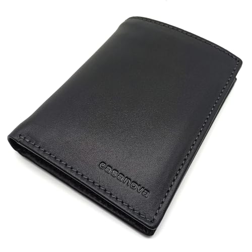 Cartera Hombre Tarjetero Piel SIN Monedero - Hecho a Mano - 10074 Negro