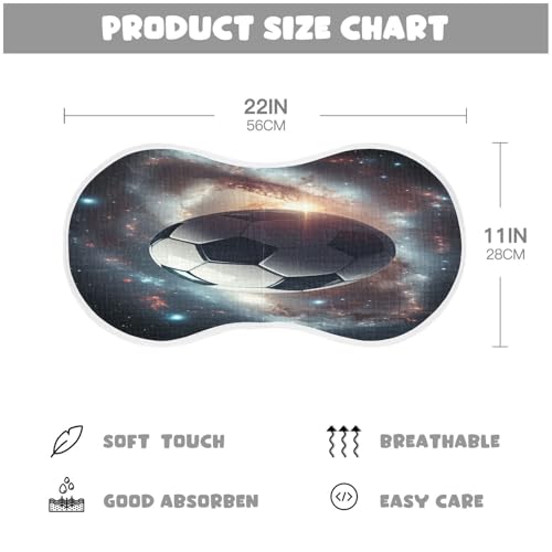 J JOYSAY Soccer Galaxy Dark Baby Burp Cloths for Boys Girls Large 22''x11'' Cotton 4 Layer Baby Essentials for Drool Newborn one sizex22