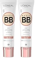 L'Oréal Paris Getönte Tagescreme, Für 24h Feuchtigkeit und einen ebenmäßigen Teint, Magic BB Teint Optimierer, Nr. 01 Very Light (Sehr Hell), 1 x 30 ml (Packung mit 2)