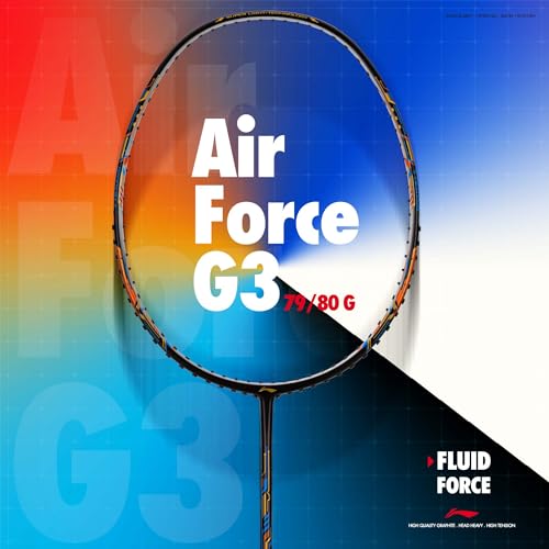 Image of Li-Ning Air Force G3 Badminton Racket with Full Cover | Max Tension : ≤30 lbs | Superlight Technology | Aerotec Beam | Dynamic Frame