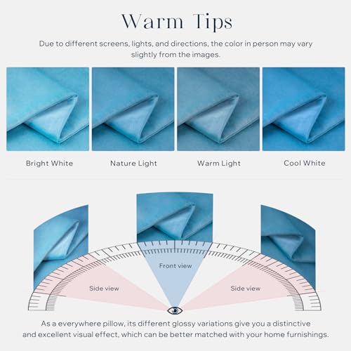 Phantoscope Pack of 2 Velvet Decorative Throw Decorative Pillow Cover Soft Solid Square Cushion Case for Couch Sky Blue 18 x 18 inches 45 x 45 cm