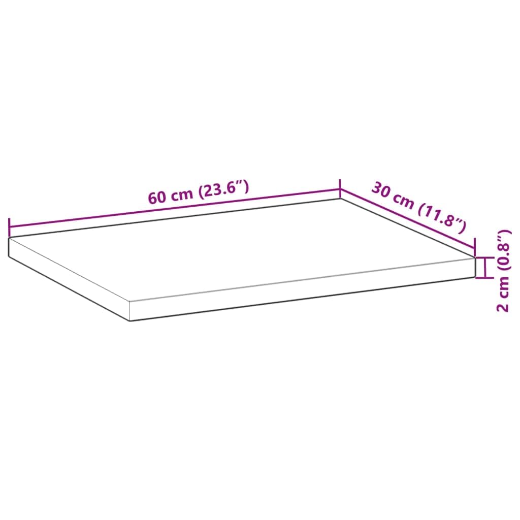 Set di 3 mensole sospese da 60 x 30 x 2 cm, in acacia massiccio, non trattate, design moderno, robusto e durevole, decorazione da parete per soggiorno, cucina, bagno e ufficio