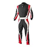 K1 Race Gear Speed 1 CIK/FIA Level 2 Approved Kart Racing Suit (Red/White/Black, XX-Large)