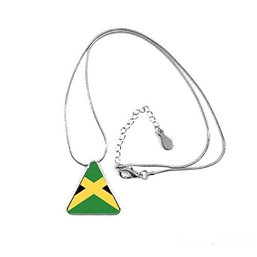 Drapeau Jamaïque collier symbole pays amérique du nord avec pendentif triangle