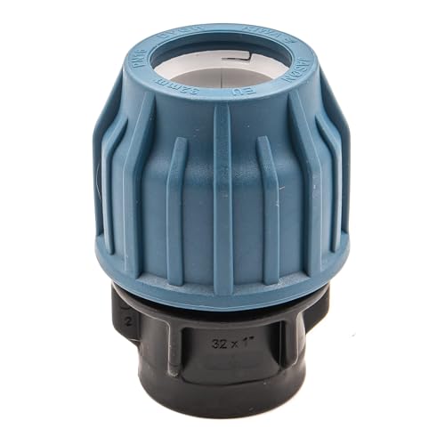KNM TRADE - Raccord à compression pour eau potable, 16 bar, cert. DVGW/KIWA/WRAS (adaptateur avec filetage intérieur, 32mm x 3/4")