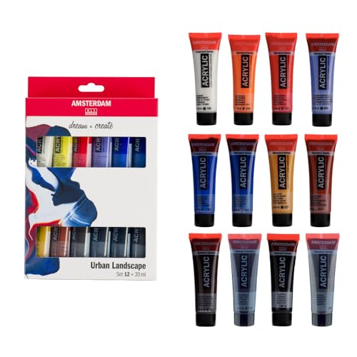 Amsterdam Standard Series Peinture Acrylique | Set Paysage Urbain (12 x 20 ml tubes) | Mélange de Couleurs pour Croquis Urbain