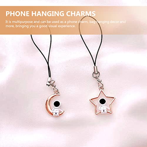 Gatuida 2Pcs Cartoon Astronaut Mobile Phone Charms Astronaut Phone Chain Key Chain Pendant #TOP1