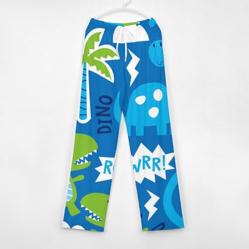 Bas de pyjama femme long avec poches imprimé dinosaure S