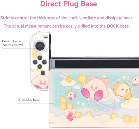 YOCORE Silicone Faceplate Skin Cover for Switch OLED Charging Dock, Soft Anti-Scratch Hard Slim Sleeve Pad for Switch OLED Dock, DIY Replacement Housing Shell for Switch OLED Dock - Cute Kirby