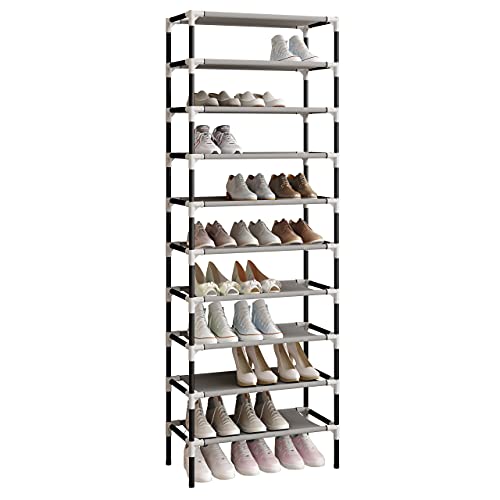 Image of 4-Tier Shoe Storage Rack | Space-Saving Free-Standing Shoe Organizer | Durable Metal Frame with Open Shelves | Ideal for Entryway, Closet, Bedroom (Black)