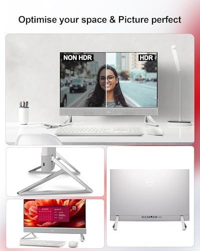 Image of Dell 27 inch Touchscreen All in One Desktop Computer PC - Intel Core 7 150U, 32GB DDR5 RAM & 2TB SSD, FHD IPS Display, NVIDIA GeForce MX570A, Wins 11 Pro, Wi-Fi 6E, Patented KB Kit