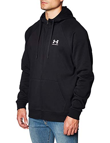 Under Armour Mens Fleece Cotton-Blend ColdGear Full-Zip Hoodie (Black, XL)
