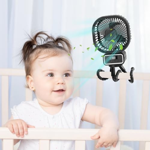 Ventilateur à clip pour poussette silencieux et pliable à 3 vitesses - 3