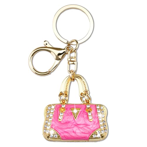 Aisity Cute Keychains for Women Pink Bag Charms for Tote Bags Handbags Purse Accessories Purse Charms for Teen Girls Trendy Cool Stuff