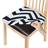 Material de alta calidad: 90% poliéster y 10% elastano. Lo suficientemente elástico para adaptarse cómodamente a la mayoría de las sillas tapizadas de comedor. Las telas de alta calidad hacen que la funda de la silla sea duradera, resistente a las arrugas, anti-pilling, suave y cómoda.