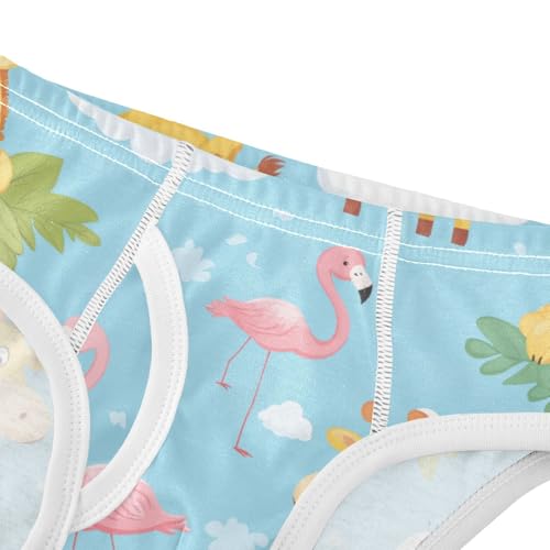 Wusikd Cute Giraffes Clouds Boys' Underwear Cotton Pink Flamingos Boys Briefs Soft Toddler Underwear 2T4