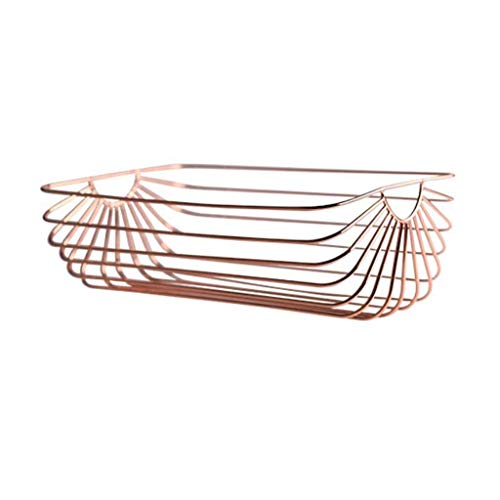 COLiJOL Fruit Bowl Metal Chrome Iron Basket Grande Capacité Géométrique Fruit/Stockage/Accueil Panier Créatif Stockage Fruits Et Autres Produits Panier de Fruits (Couleur: Blanc),Métallique