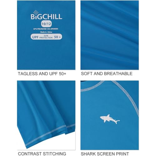 Big Chill Boys' Rash Guard Short Sleeve Long Sleeve Rashguard Swim Shirt UPF 50+4