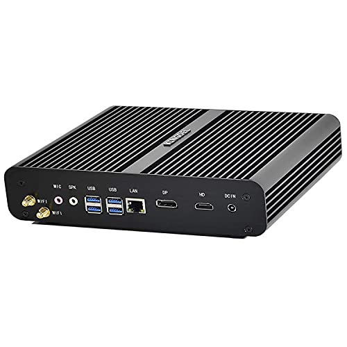 Image of KINGDEL NC860 Mini Desktop Computer, Fanless Mini PC with 10th Gen. CPU, 16GB RAM, 1TB SSD, 4K 4096x2304, HD Port, DP, Full Metal Case