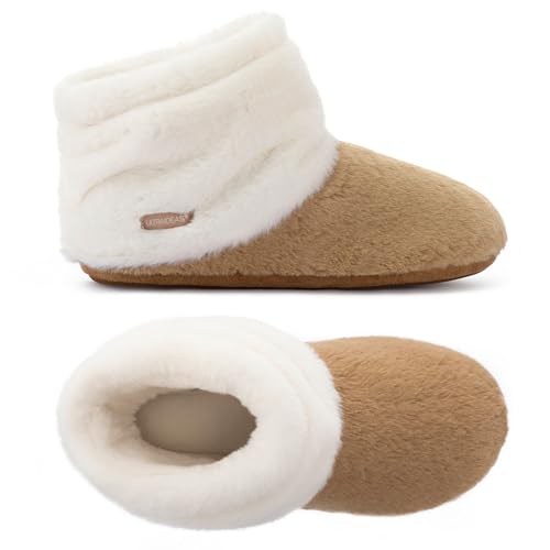 ULTRAIDEAS Women's Fuzzy Fur Cozy Warm House Slippers - Winter Indoor Bootie Slippers for Bedroom Home, Comfy Memory Foam Vegan Mujer Pantuflas2