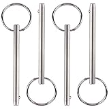 4 Pcs Quick Release Pin, Diameter 3/16'(4.8mm), Overall Length 2-1/2'(65mm), Usable Length 2'(51mm), Full 316 Stainless Steel, Bimini Top Pin, Marine Hardware