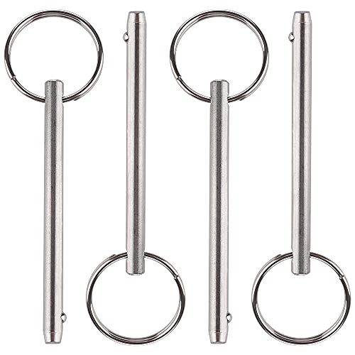 4 Pcs Quick Release Pin, Diameter 3-16(4.8mm), Overall Length 2-1-2(65mm), Usable Length 2(51mm), Full 316 Stainless Steel, Bimini Top Pin, Marine Hardware