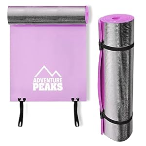 ADVENTURE PEAKS Camping Mat Waterproof EVA Mats Yoga Exercise Mat Extra Thick 0.6 CM Lightweight Foam Camping Mats with Elastic Straps Ideal for Exercise, Camping & Travelling