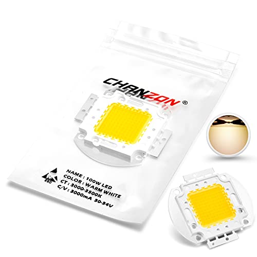 Chanzon High Power Led Chip 100W Warm White (3000K - 3500K / Input 3000Ma / Dc 30 - 34V / 100 Watt) Super Bright Intensity Smd Cob Light Emitter Components Diode 100 W Bulb Lamp Beads Diy Lighting #TOP6
